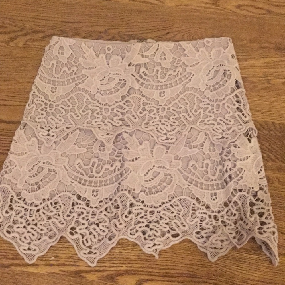 Lace taupe mini skirt -Size 27 never been worn